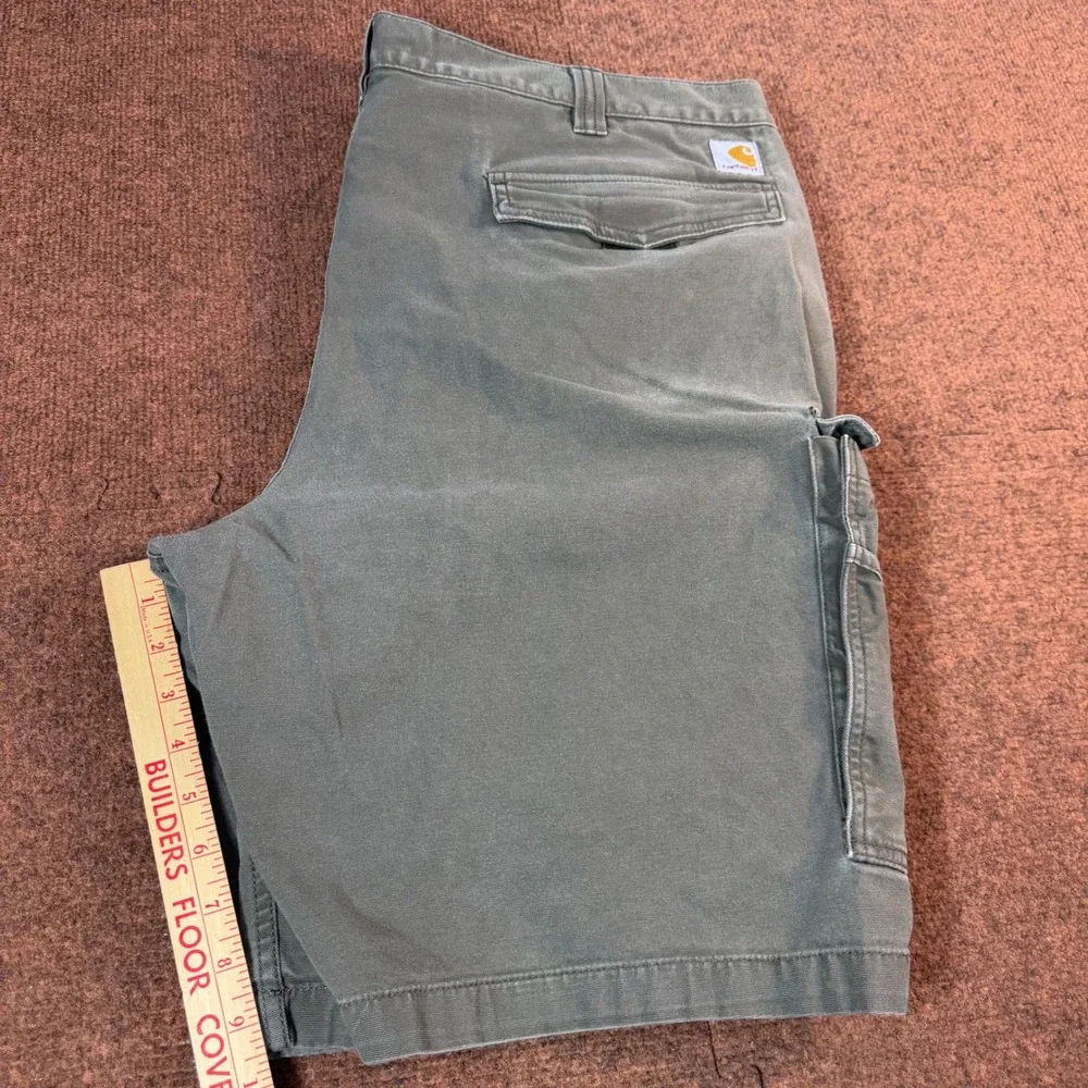 Carhartt Relaxed Fit Cargo Shorts Mens 44 Olive Green Canvas Work Utility A+